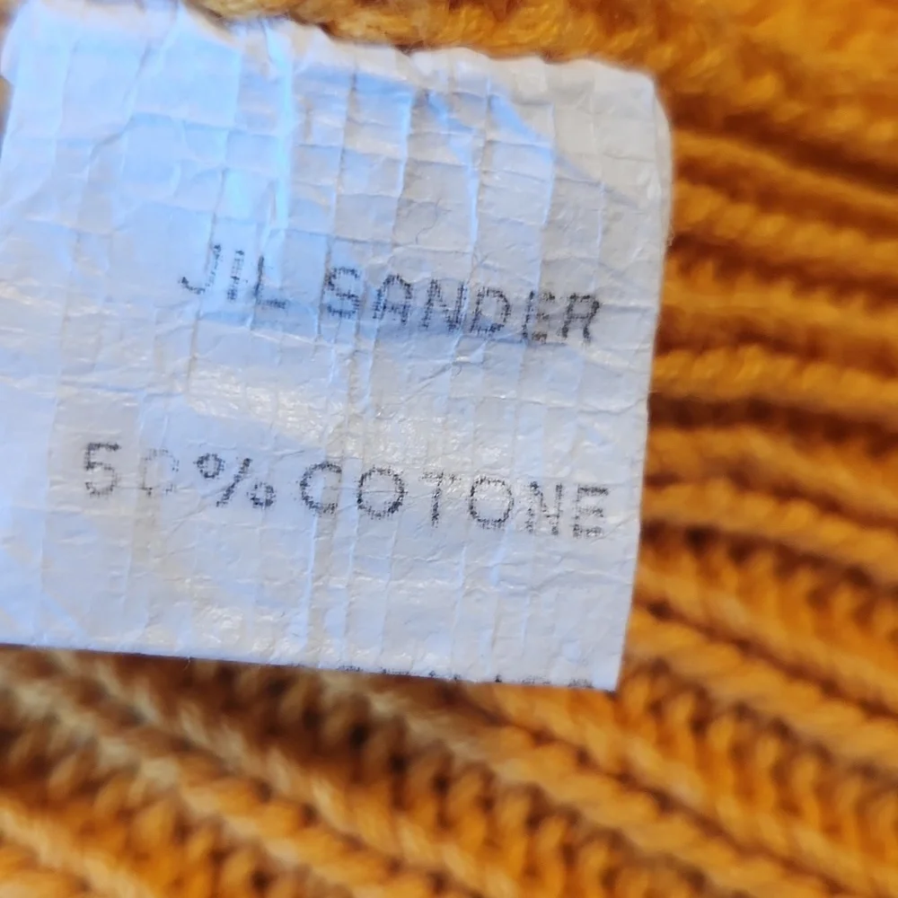 Jil Sander Cream, Orange, and Yellow Colorblock Dolman Sleeve Sweater M/L